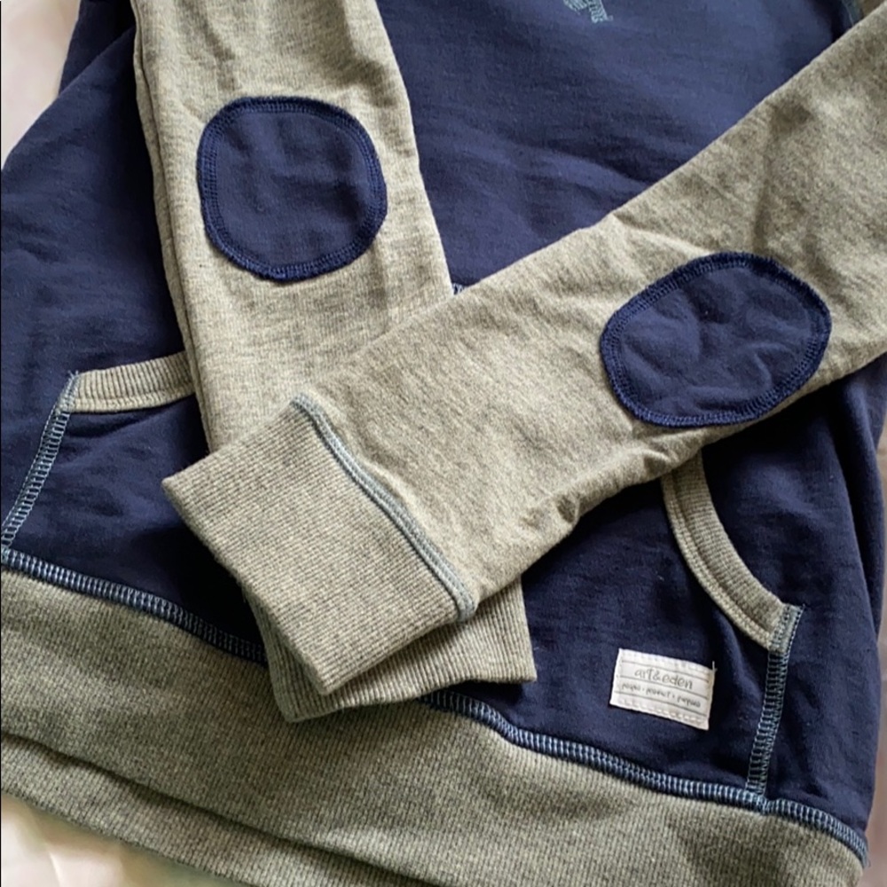 art & eden Blue & Gray Patch Pullover - 5 - Picture 2 of 7